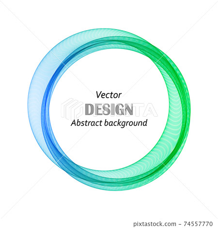 Green circular transparent wave lines on a white abstract background. Design element. Brochure Template frame Green circular transparent wave lines on a white abstract background. Design element. Brochure Template frame 74557770