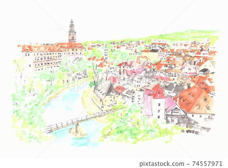 World Heritage Cityscape-Czech Republic-Cesky Krumlov World Heritage Cityscape-Czech Republic-Cesky Krumlov 74557971