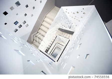 Spiral stairway of modern building. 74558556