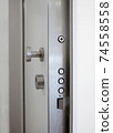 High security lock of an armored home door. 74558558