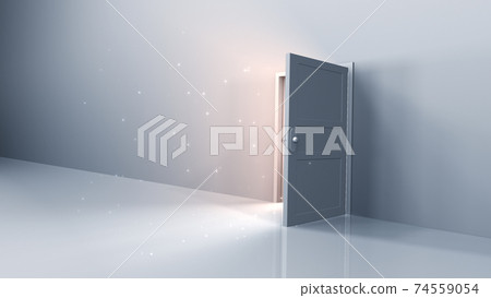 The door to a bright future, the road to heaven and success. 3D illustration 74559054