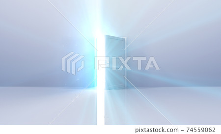 The door to a bright future, the road to heaven and success. 3D illustration 74559062