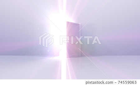 The door to a bright future, the road to heaven and success. 3D illustration 74559063