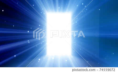 The door to a bright future, the road to heaven and success. 3D illustration 74559072