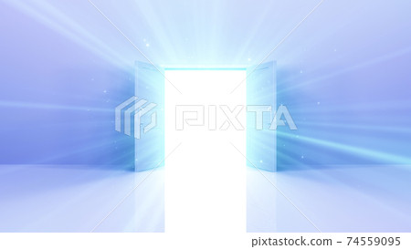 通向光明未來的大門,通向天堂和成功之路。 3D插圖 通向光明未來的大門,通向天堂和成功之路。 3D插圖 74559095