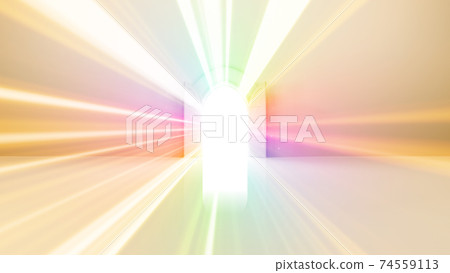 The door to a bright future, the road to heaven and success. 3D illustration 74559113