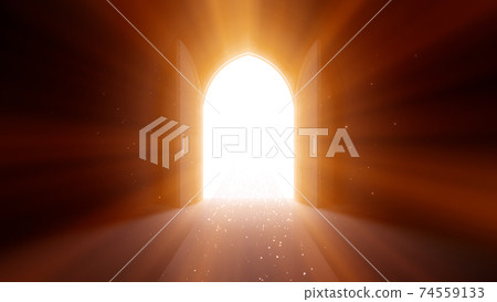 The door to a bright future, the road to heaven and success. 3D illustration The door to a bright future, the road to heaven and success. 3D illustration 74559133