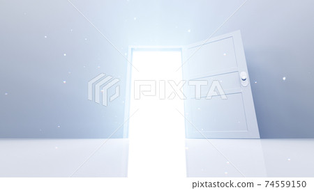 The door to a bright future, the road to heaven and success. 3D illustration 74559150
