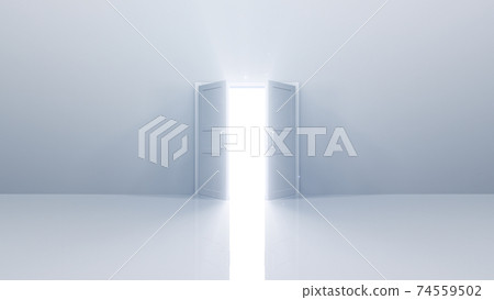 The door to a bright future, the road to heaven and success. 3D illustration 74559502