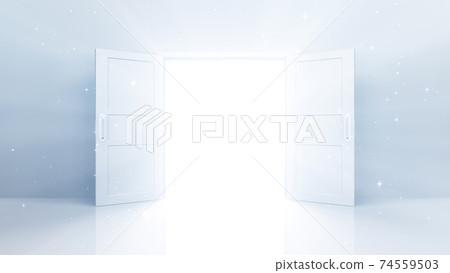 The door to a bright future, the road to heaven and success. 3D illustration The door to a bright future, the road to heaven and success. 3D illustration 74559503