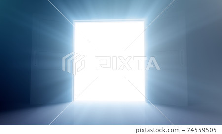 通向光明未來的大門，通向天堂和成功之路。 3D插圖 74559505