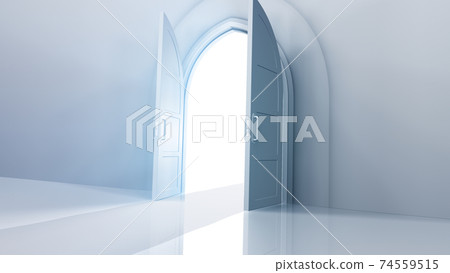 The door to a bright future, the road to heaven and success. 3D illustration The door to a bright future, the road to heaven and success. 3D illustration 74559515