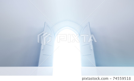 The door to a bright future, the road to heaven and success. 3D illustration The door to a bright future, the road to heaven and success. 3D illustration 74559518
