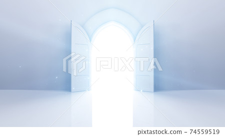The door to a bright future, the road to heaven and success. 3D illustration The door to a bright future, the road to heaven and success. 3D illustration 74559519