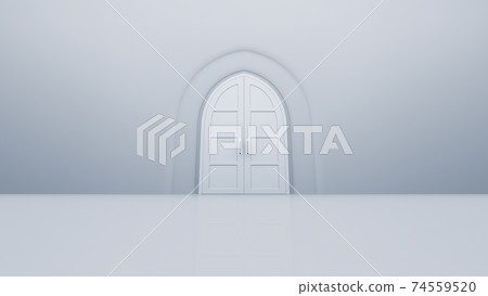 The door to a bright future, the road to heaven and success. 3D illustration 74559520