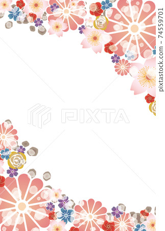 Flowers and Blurred Light Balls-Japanese Postcards-Vertical Flowers and Blurred Light Balls-Japanese Postcards-Vertical 74559701