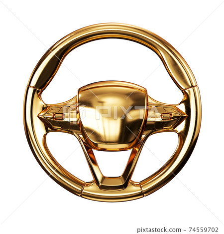 Golden steering wheel isolated Golden steering wheel isolated 74559702