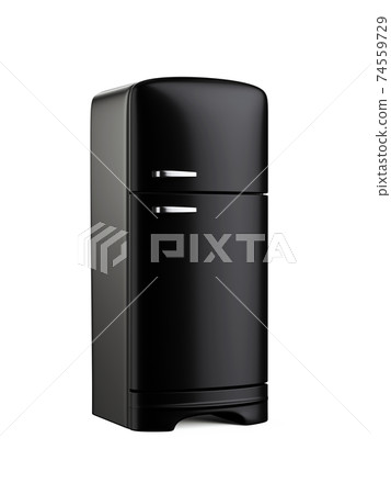 Black retro fridge refrigerator Black retro fridge refrigerator 74559729