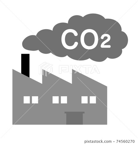 Smoke from factories and global warming phenomenon (CO2 reduction) 74560270