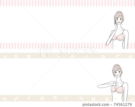 女士內衣的面部表情套裝 74561279