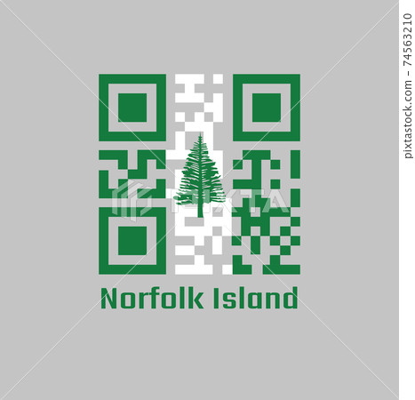 QR code set the color of Norfolk flag, concept of sale or business. QR code set the color of Norfolk flag, concept of sale or business. 74563210