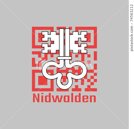 QR code set the color of Nidwalden flag, The canton of Switzerland. 74563212