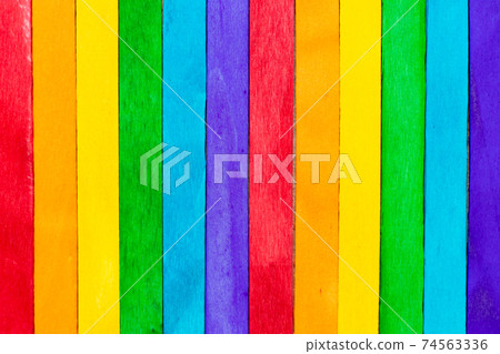 Multi color wood plank use as textured background, frame, decoration with copy space (Concept for rainbow or LGBT) Multi color wood plank use as textured background, frame, decoration with copy space (Concept for rainbow or LGBT) 74563336
