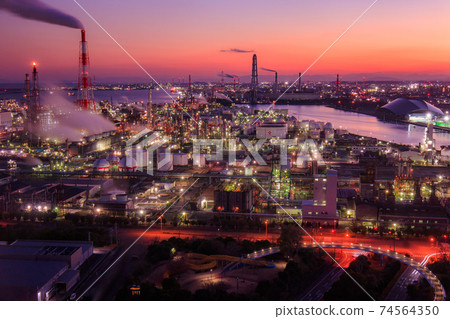 Yokkaichi factory night view 74564350