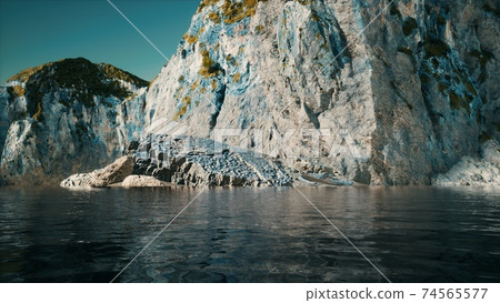 fjord mountains with rocks in Norway fjord mountains with rocks in Norway 74565577