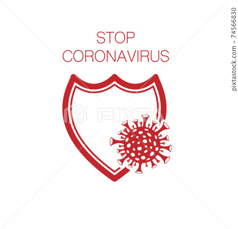 Red virus symbol shield - Stock Illustration [74566830] - PIXTA