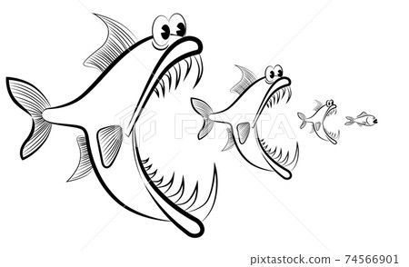 Abstract image of fish hunting each other Abstract image of fish hunting each other 74566901