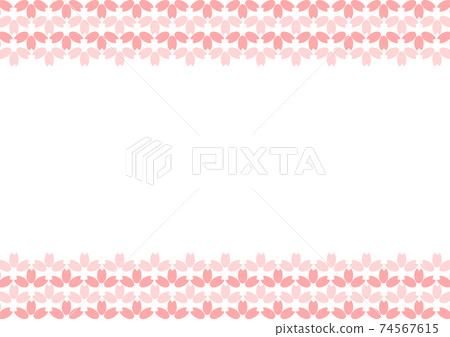 Cherry blossom continuous pattern frame background illustration 74567615