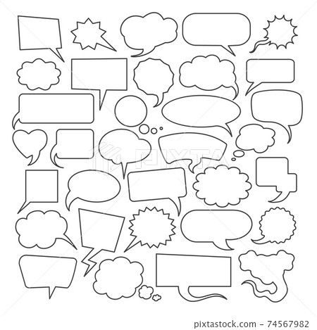 Hand drawn speech bubbles Hand drawn speech bubbles 74567982