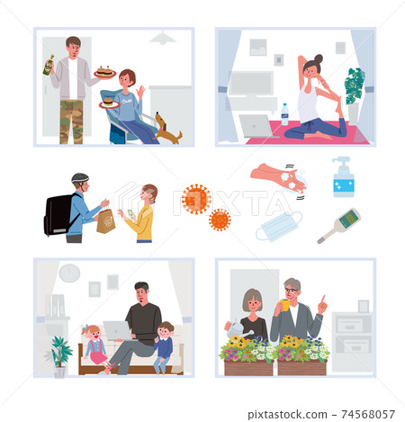 留在家中的插圖 留在家中的插圖 74568057