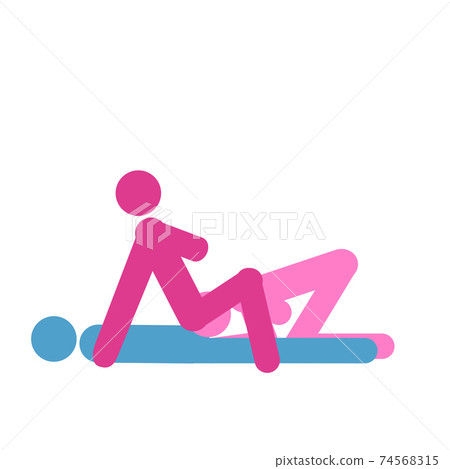 Cartoon different positions of threesome sex. Erotic style passion concept flat design. 74568315