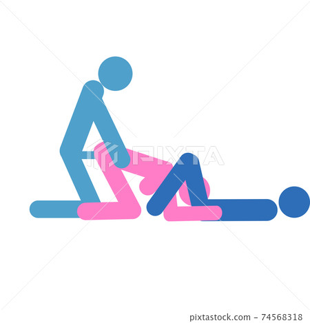 Cartoon different positions of threesome sex. Erotic style passion concept flat design. 74568318