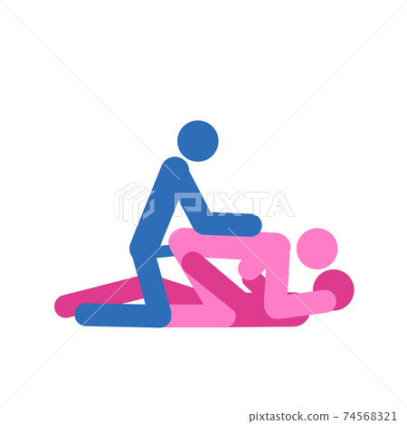 Cartoon different positions of threesome sex. Erotic style passion concept flat design. 74568321