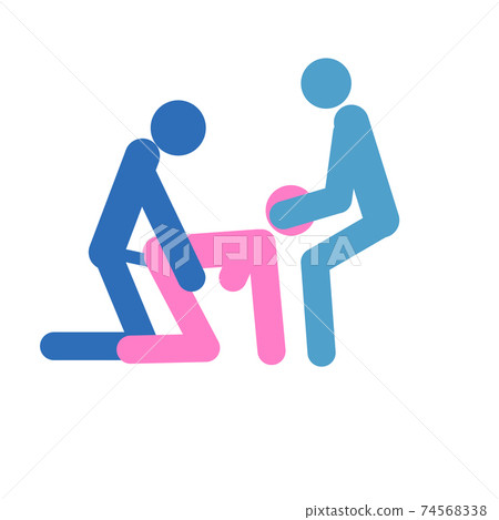 Cartoon different positions of threesome sex. Erotic style passion concept flat design. Cartoon different positions of threesome sex. Erotic style passion concept flat design. 74568338
