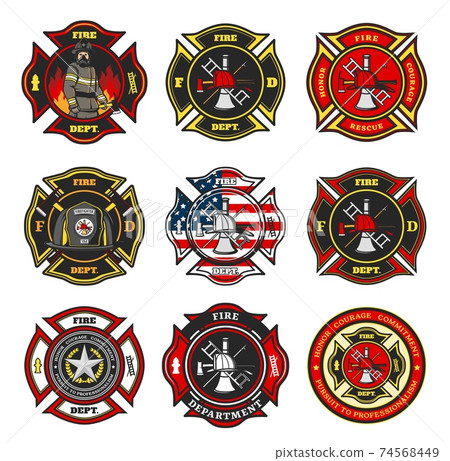 Fire department badges, firefighter team emblems Fire department badges, firefighter team emblems 74568449