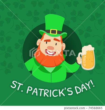 St.Patrick's Day symbols-Pot Of Gold and leprechaun hat. St.Patrick's Day  background, Magical Treasure. Vector illustration. Stock Vector