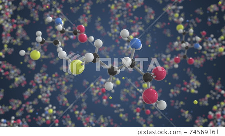 Homocysteine molecule. Ball-and-stick molecular model. Healthcare related 3d rendering Homocysteine molecule. Ball-and-stick molecular model. Healthcare related 3d rendering 74569161