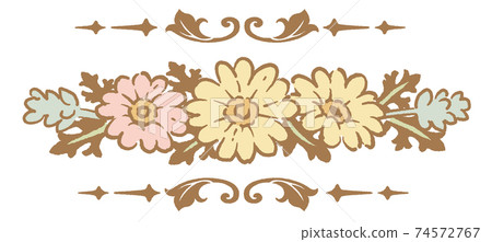 Antique floral decoration element. Vector material 74572767
