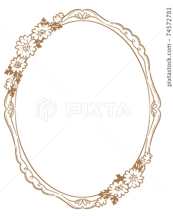 Antique floral decorative frame. Vector material 74572781
