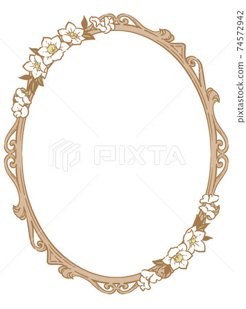 Antique floral decorative frame. Vector material Antique floral decorative frame. Vector material 74572942