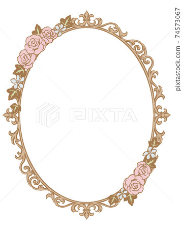 Antique floral decorative frame. Vector material 74573067
