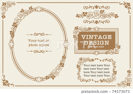 Vector set of antique floral decorative frames, decorative lines and ornaments. For photo frames, etc. Vector set of antique floral decorative frames, decorative lines and ornaments. For photo frames, etc. 74573073