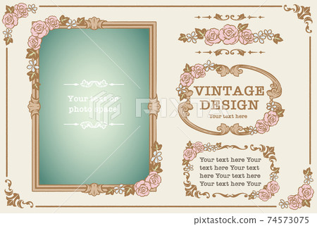 Vector set of antique floral decorative frames, decorative lines and ornaments. For photo frames, etc. Vector set of antique floral decorative frames, decorative lines and ornaments. For photo frames, etc. 74573075