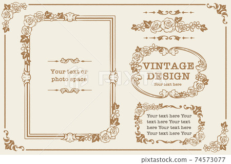 Vector set of antique floral decorative frames, decorative lines and ornaments. For photo frames, etc. Vector set of antique floral decorative frames, decorative lines and ornaments. For photo frames, etc. 74573077