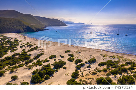 Aerial view east coast of Corsica 74573184
