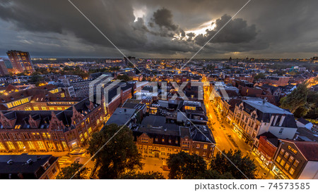 Aerial Groningen city night 74573585